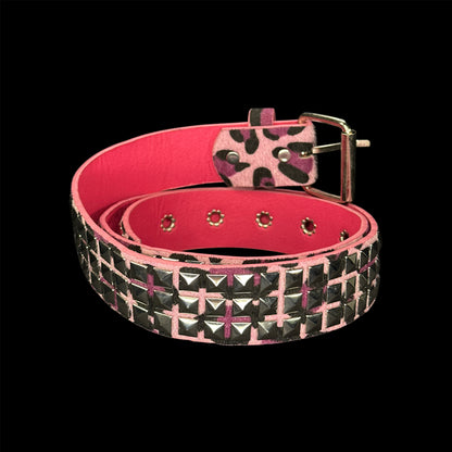 Stud Vice Pink Leopard Belt
