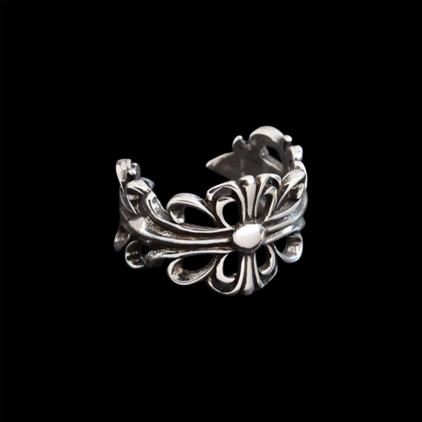 Chrome Floral Ring