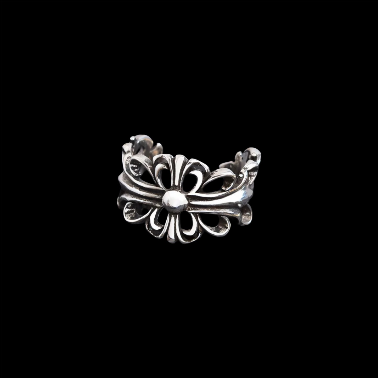 Chrome Floral Ring