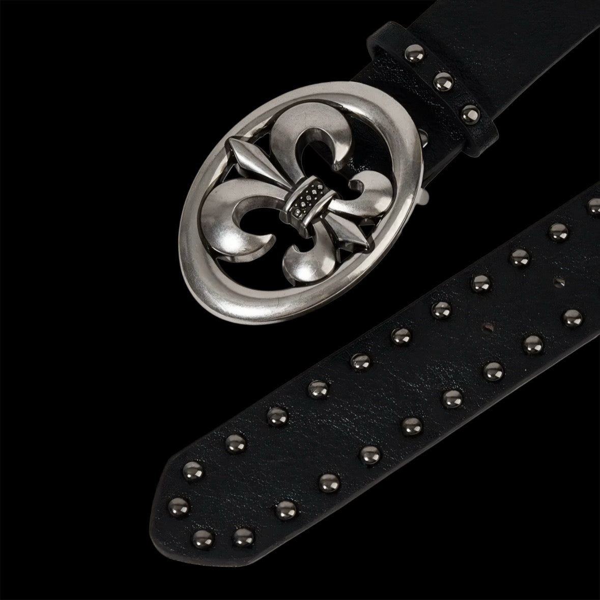 Chrome Fleur De Lis Belt