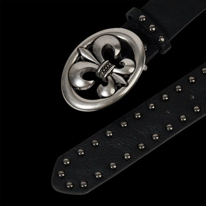 Chrome Fleur De Lis Belt