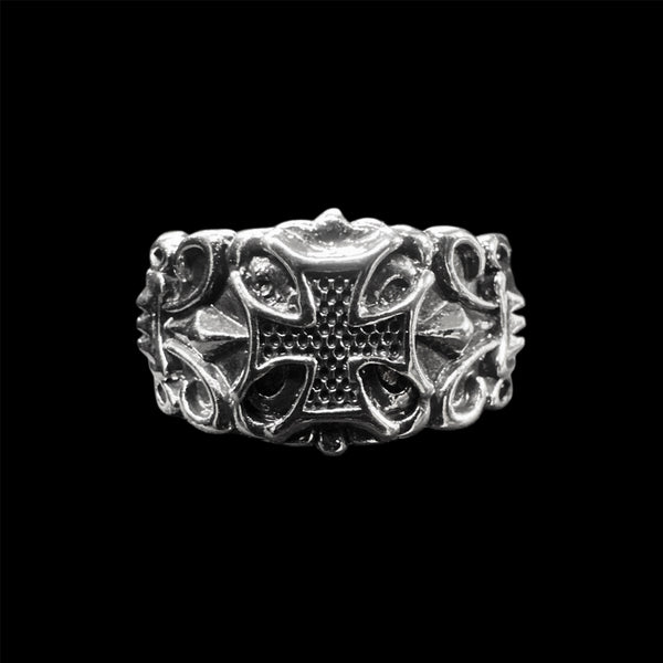 Chrome Big Cross Ring