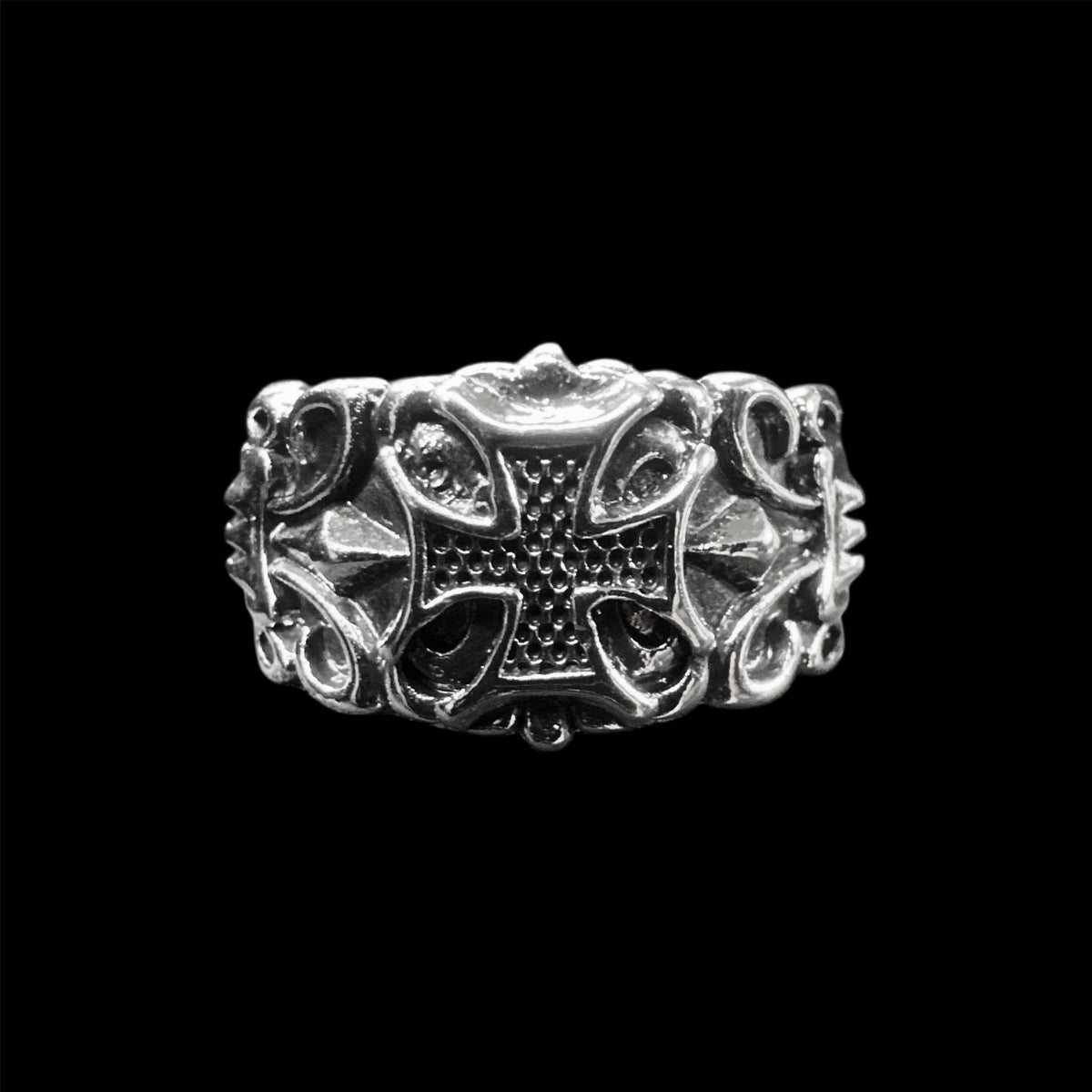 Chrome Big Cross Ring