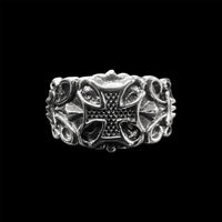 Chrome Big Cross Ring