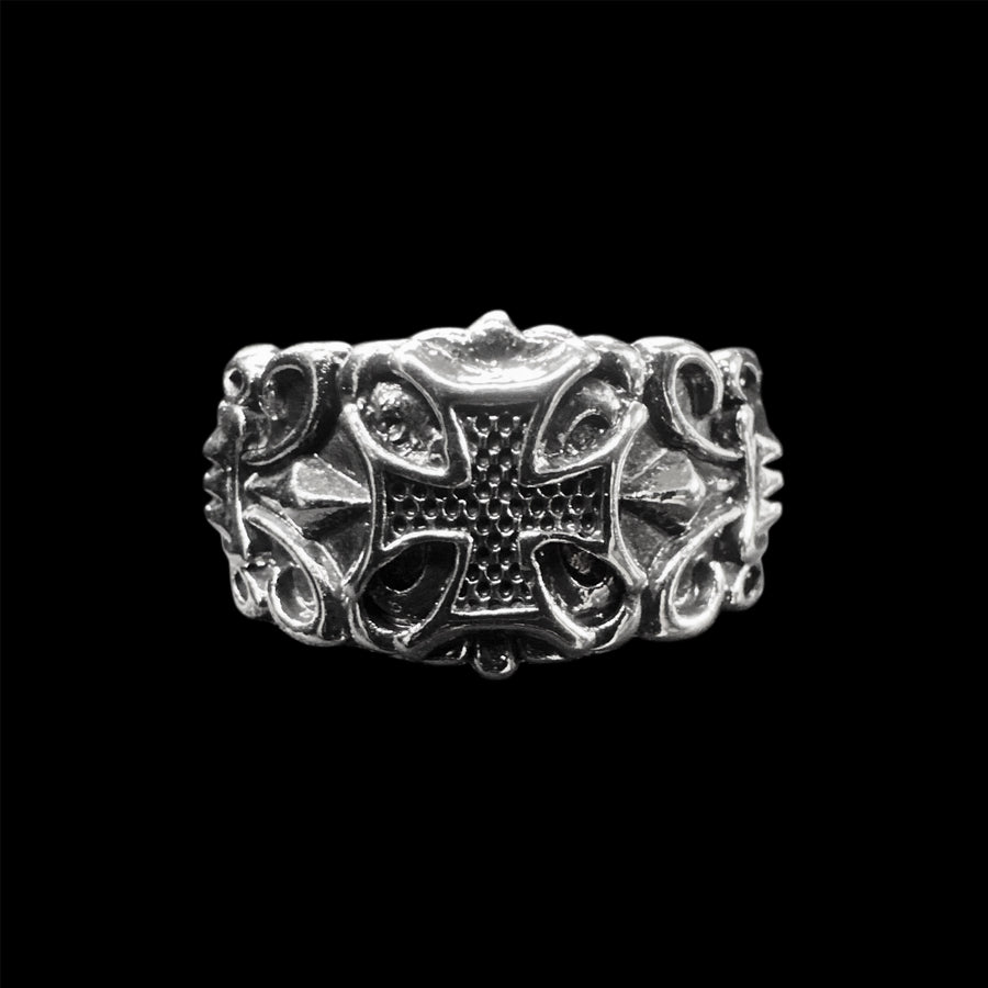 Chrome Big Cross Ring