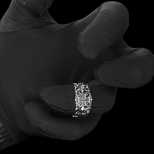 Chrome Big Cross Ring