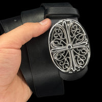 Chrome Oval Cross Belt