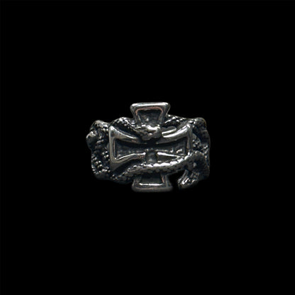 Cross snake ring