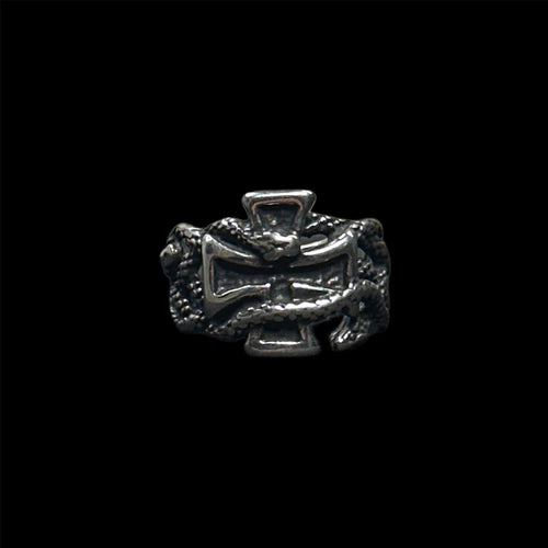 Cross snake ring