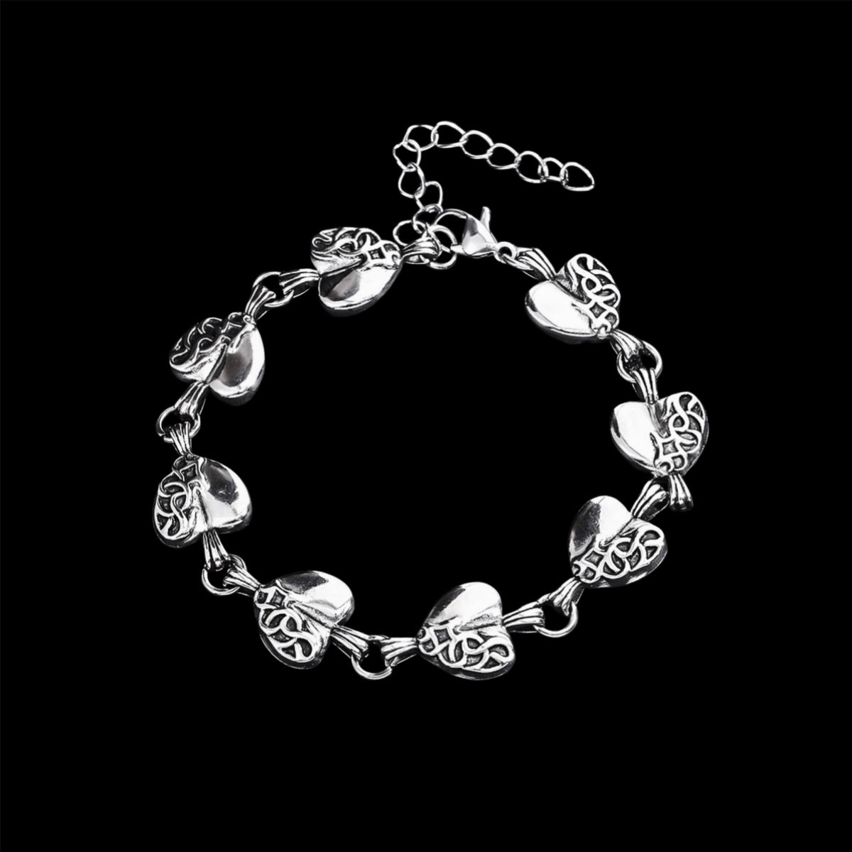 Chrome Crying Heart Bracelet
