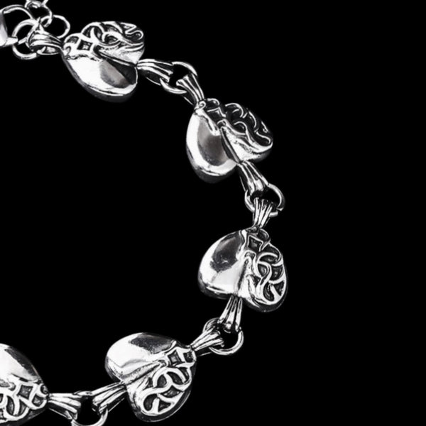 Chrome Crying Heart Bracelet