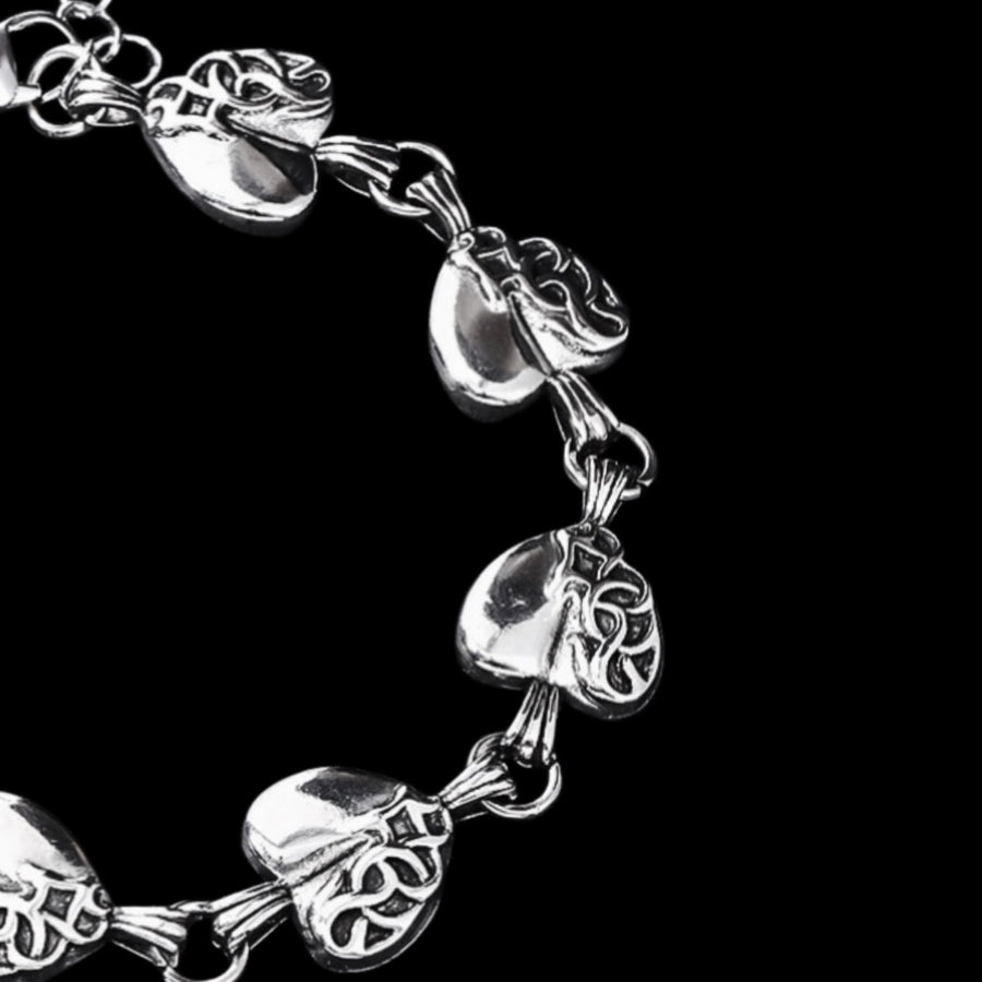 Chrome Crying Heart Bracelet