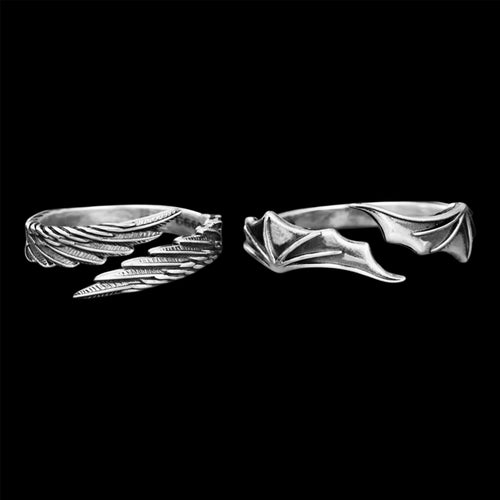 Angel & Devil Wings Ring Set