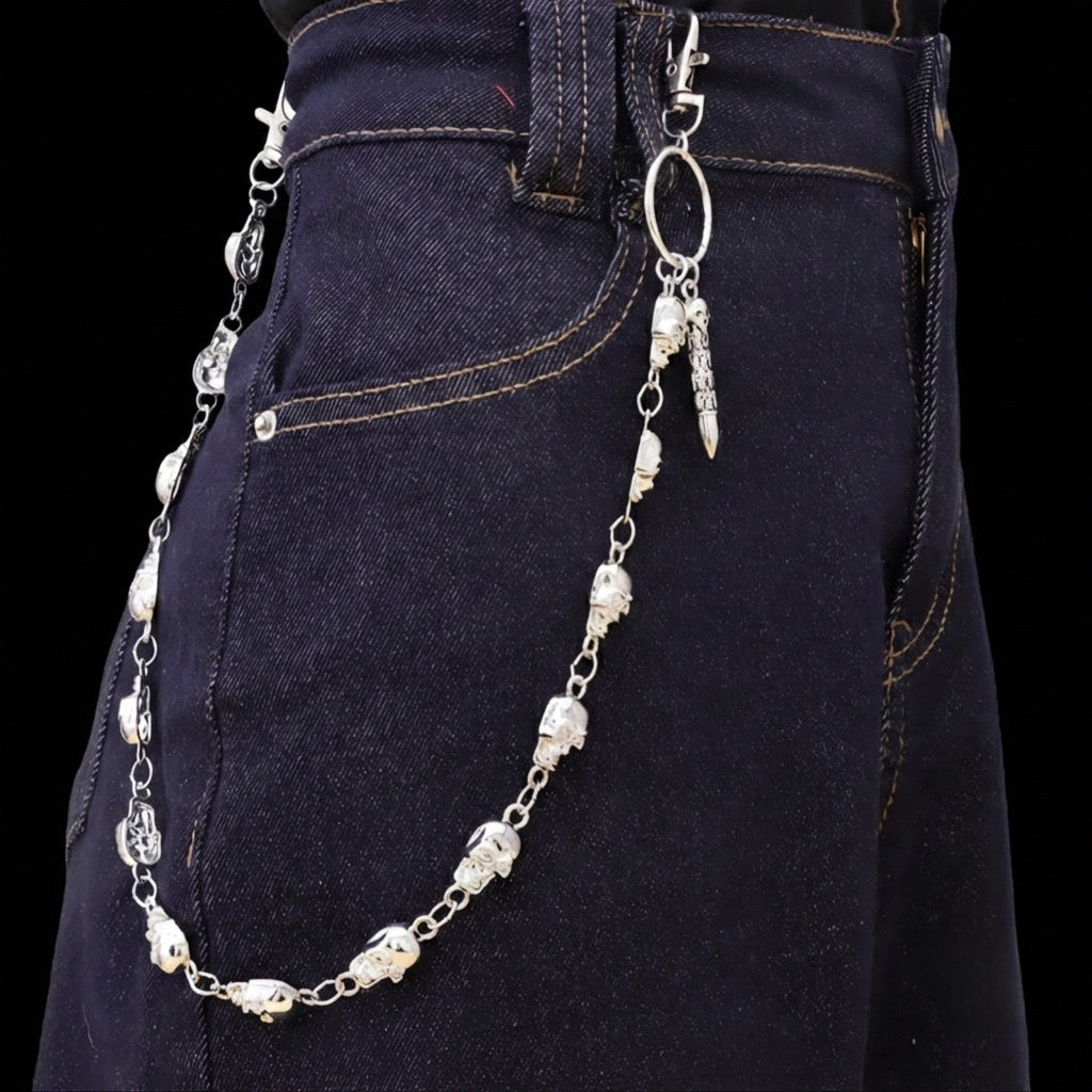 Skulls & Bullet Jean Chain
