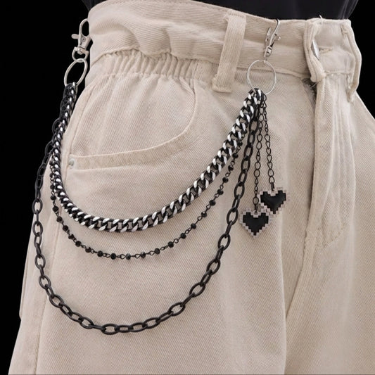 8-Bit Heart Jean Chain