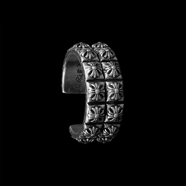 Chrome Double Cross Ring