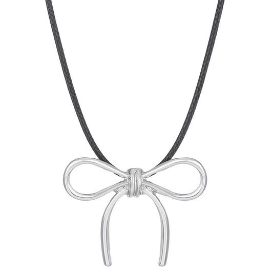 Chrome Ribbon Necklace