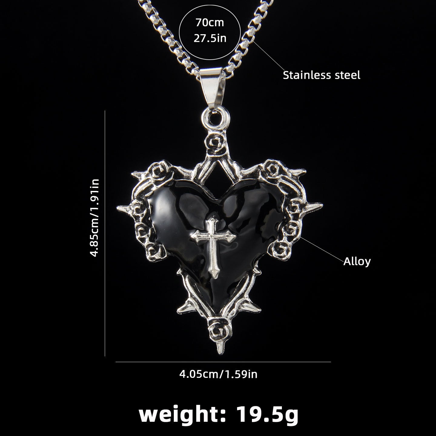 Molten Crossheart Pendant