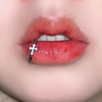Cross Lip Ring