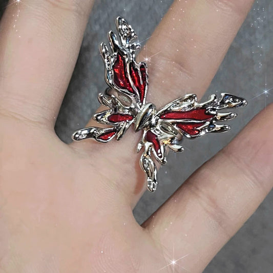 Molten Blood Butterfly Ring