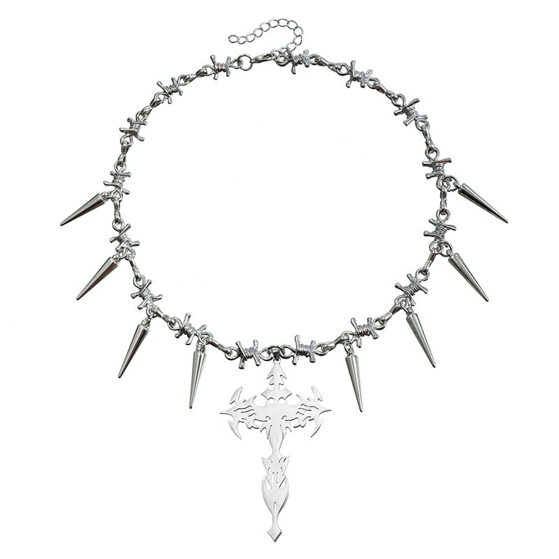 Chrome Spikecrux Necklace