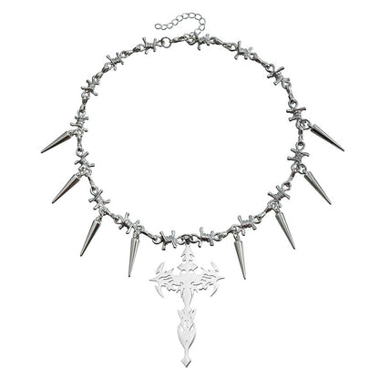 Chrome Spikecrux Necklace