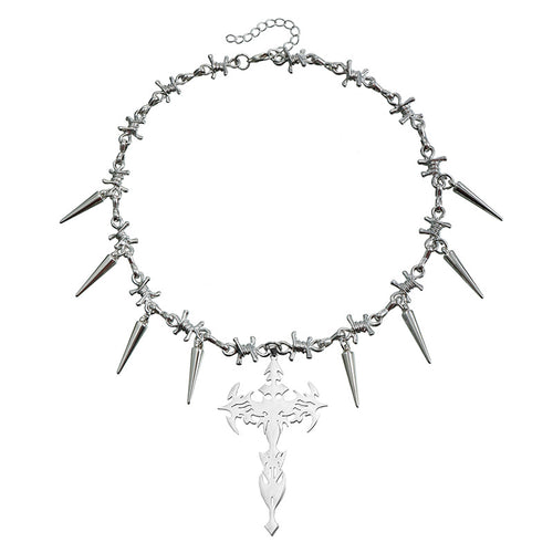 Chrome Spikecrux Necklace