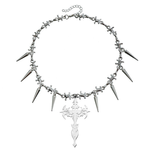Chrome Spikecrux Necklace