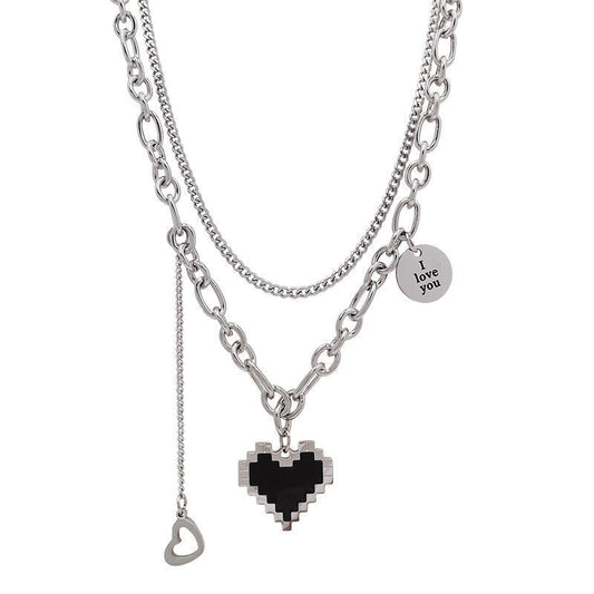 Pixel Heartbeat Necklace