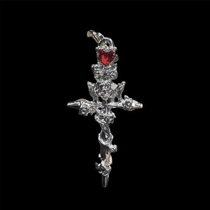 Molten Rose Cross Earrings
