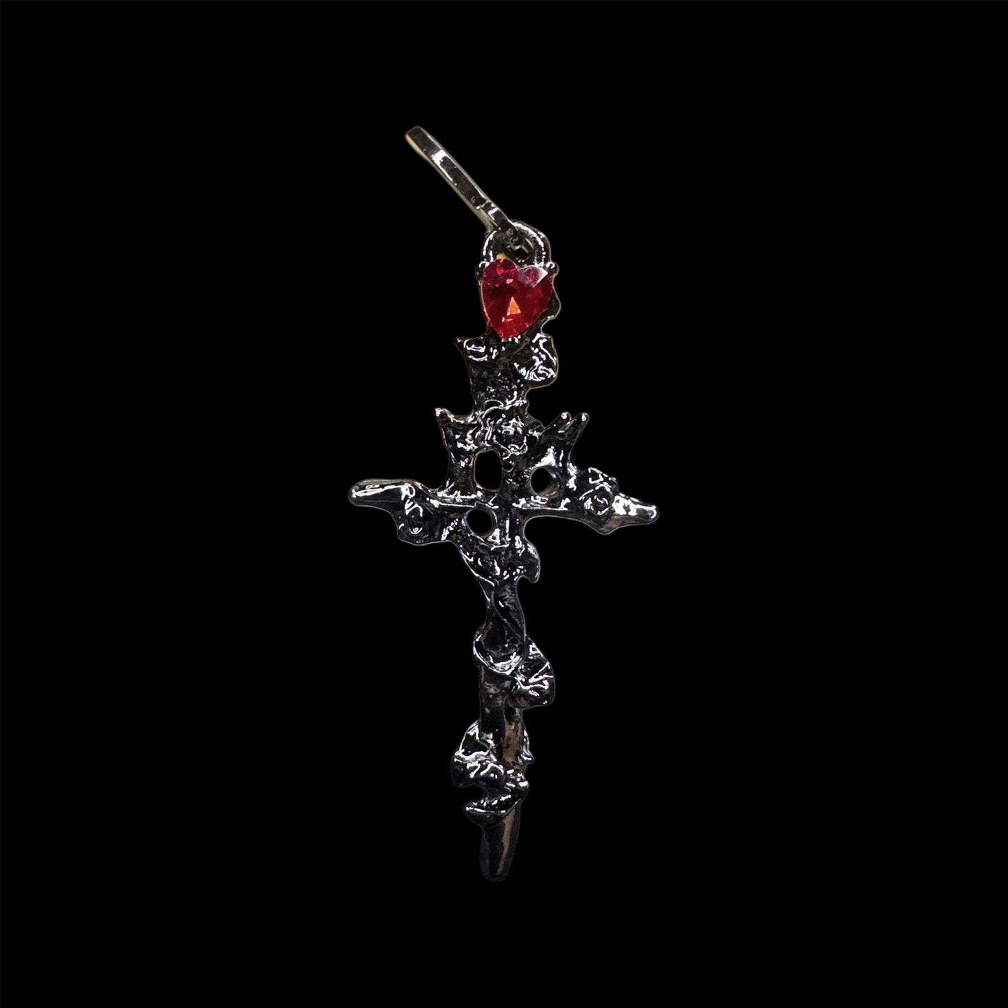 Molten Rose Cross Earrings