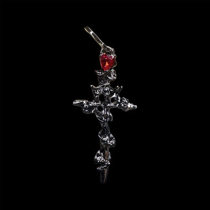 Molten Rose Cross Earrings