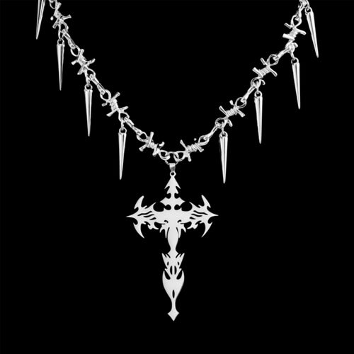Chrome Spikecrux Necklace