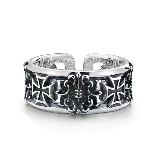 Chrome Cross Ring